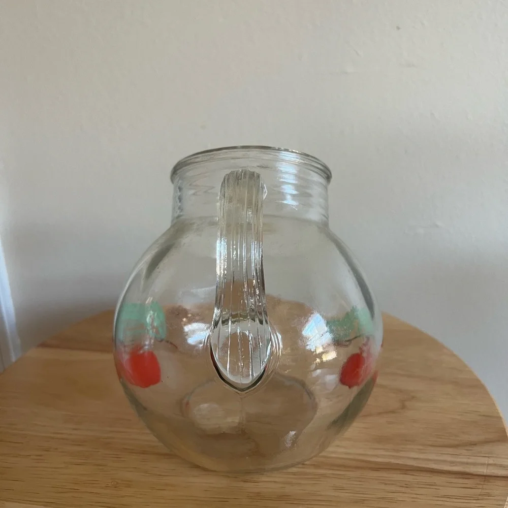 Vintage Anchor Hocking Pitcher with Red Tomatoes Cottage Cottagecore - Picture 4 of 4